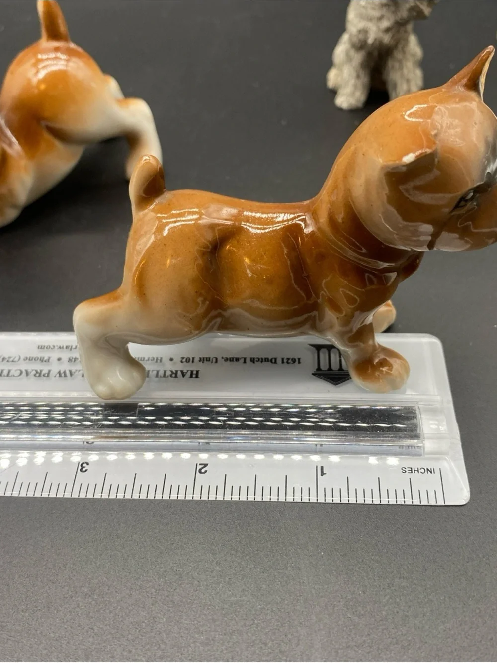 Assorted Dog Figurine Set - Brown, White, Tan, Gray Ceramic and Stone